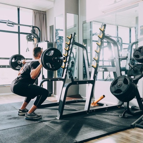 a person working out in a gym